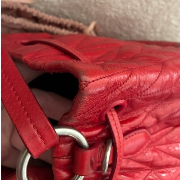 Miu Miu Matelassé Nappa Leather Bucket Bag - Picture 15 of 15